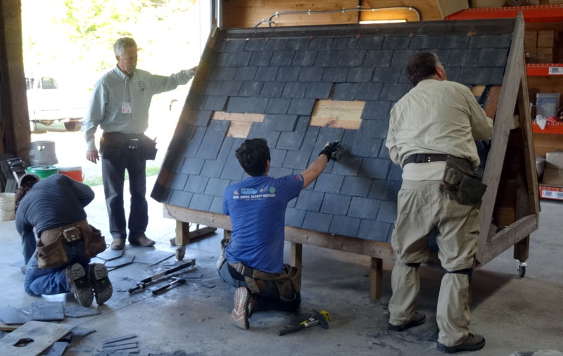Slate Roof Repair Course at The Slate Roof Training Center, October 9, 2020.